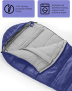 Bessport Mummy Sleeping Bag | 15-45 ℉ Extreme 3-4 Season Sleeping Bag for Adults Cold Weather– Warm and Washable, for Hiking Traveling & Outdoor Activities