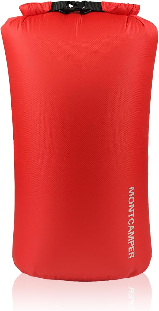 30D Nylon Waterproof Dry Bag-Extra Large Waterproof Storage Sack with Roll Top Closure-Suitable for Long Hiking, Camping, Kayaking and Beach-Float on Water(35L/Red)
