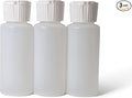 Translucent Squeeze Plastic Bottles with Flip Top Caps, 2 oz TSA Approved, Set of 3, Chemical Resistant, FDA Compliant. Safe for Premium Costmetic, Shampoo, Conditioner and DIY projects.