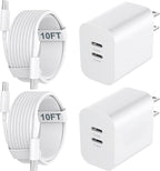 iPhone 17 16 15 Charger Fast Charging Cord 10FT Long USB C Charging Cable with 20W Type C Charger Block for iPhone 17 Pro Max/17 Pro/17/Air, 16 15 Pro Max/16 15 Pro/16 15,iPad Pro/Air, Android Phone