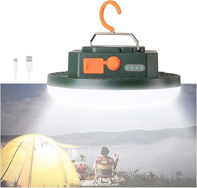 Camping Lantern 10500mAh Rechargeable Battery, 32W Ultra Bright LED Hanging Light with 3 Modes, Waterproof Portable Tent Lighting for Outdoor Emergency & Hiking