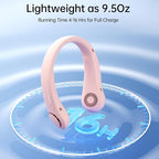 JISULIFE Portable Neck Fan, Hands-Free Bladeless, 5 Speeds, 4000 mAh Battery Operated Wearable Personal Fan, Twistable, Rechargeable, Gift for Women Men-Pink