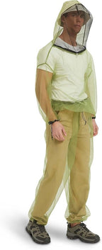 HENNCHEE Mosquito Suits for Adult, Mesh Net Bug Hooded Jacket Pant, Outdoor Full Body Protection Mosquito Proof Clothing