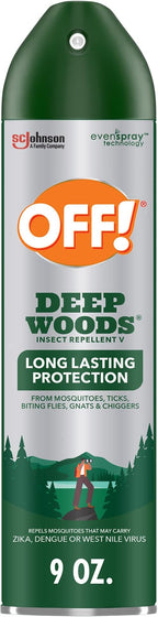 OFF! Deep Woods Insect Repellent Aerosol, Bug Spray with Long Lasting Protection from Mosquitoes and Ticks, 9 oz