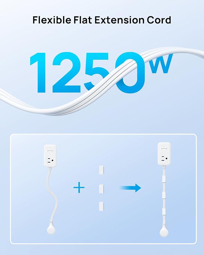 TROND Electrical Outlet Extender 360° Rotating Plug with 20W USB C, 10ft Extension Cord, Wall Plug Adapter with 3 AC Outlets, Access Hard-to-Reach Outlets Use Behind Couches, Desk, White