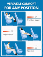 SARISUN 2-Pack Airplane Foot Hammock for Travel, No Collapse Plane Foot Hammock with Wide Hardboard Support, Portable Foot Sling for Under Desk with Adjustable Strap, Carry Bags for Women & Men