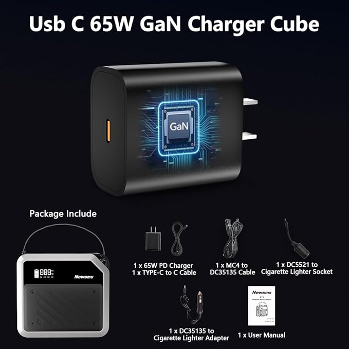 Portable Solar Power Station 270Wh/72000mAh, 268W Max Output, 2×100W USB-C PD, LiMnFePO4 Battery with Spotlight for Hiking, Traveling & Emergency, Drone Charging, Compact Power Stations