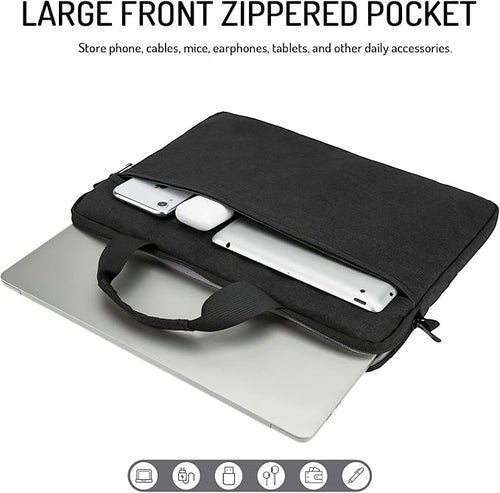 14-15 Inch Laptop Shoulder Messenger Bag Carrying Case Briefcase Slim Protective Computer Sleeve with Handle Strap Pocket for MacBook Acer ASUS HP Surface Dell Chromebook, Black