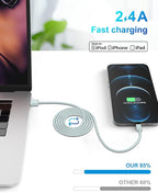 4 Pack [Apple MFi Certified] Apple Charging Cables 3ft, iPhone Chargers Lightning Cable 3 Foot, Fast iPhone Charging Cord for iPhone 14/14Pro/13/13Pro/12/11/11Pro/11Max/ X/XS/XR/XS Max/8, ipad(Blue)
