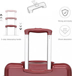 Kono Carry On Luggage Set Lightweight Airline Approved Carry On Suitcase with TSA Lock Spinner Wheels Durable Luggage Hardside Burgundy