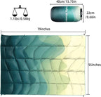 Outdoor Puffy Camping Blanket, Lightweight Down Alternative Puffy Printed Camping Large Ultra Warm Hammock Top Quilt Waterproof Blanket for Traveling Picnic Beach Party Cold Weather (Green Mountain)