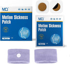 MQ 28 ct Motion Sickness Patches Non Drowsy Sea Sickness Patch for Cruise Travel Essentials, Waterproof Car Sick Patches Behind Ear Fast Acting & Long Last 72H, 2 Pairs of Wristbands as a Bonus