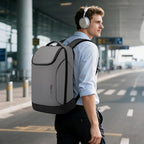 FUTURE AESTHETICS Business Smart Backpack Waterproof for women,men,Fight Approved Durable Backpack suitable as overnight and travel backpack (Grey)