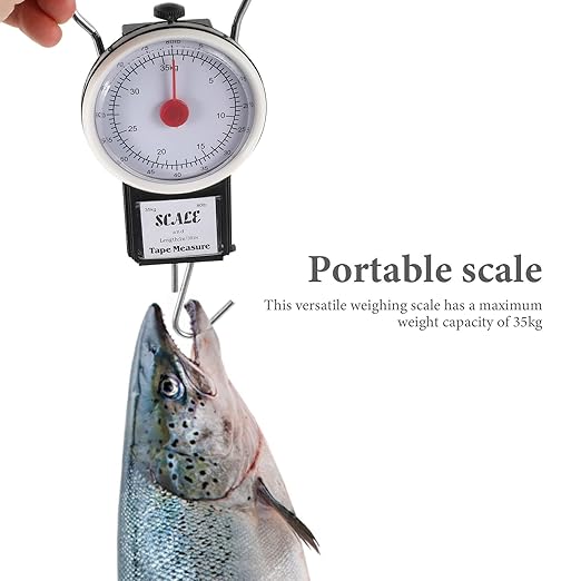 Portable Hanging Luggage Scale with Hook, 35kg Weight Spring Handheld Travel Scale for Suitcases and Bags
