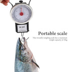 Lurrose Portable Mini Spring Fish Luggage Scale 35kg Hanging Weighing Scale Handheld Travel Bag Weight Measurement Tool