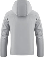 WULFUL Men's Softshell Jacket Waterproof Lightweight Insulated Windbreaker Fleece Lined Rain Shell Jacket for Hiking Travel