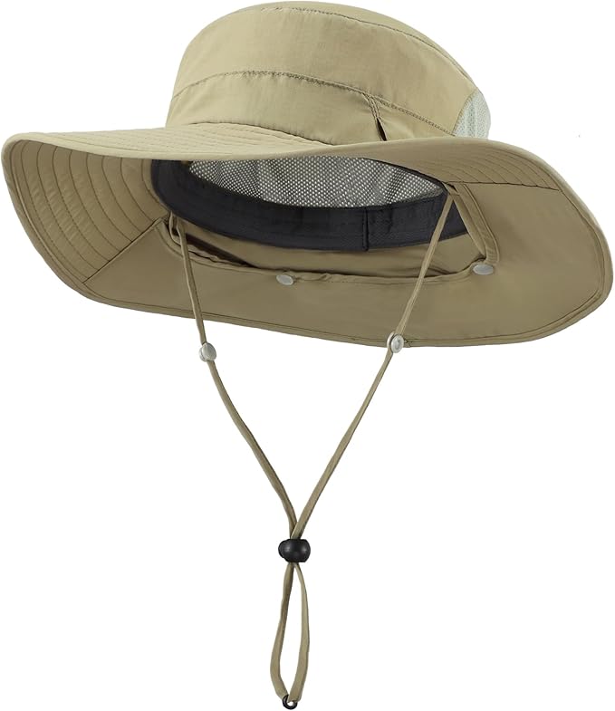 Home Prefer UPF 50+ Sun Hats for Men Women Wide Brim Fishing Hat with Neck Flap Summer Safari UV Protection Bucket Hat