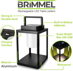 Aluminum Outdoor Table Lamp - Rechargeable 350 Lumen 3 Level Touch Control, IP44 Waterproof Cordless Outdoor Lamps Table Lantern with USB Port for Patio(3000K Warm White)