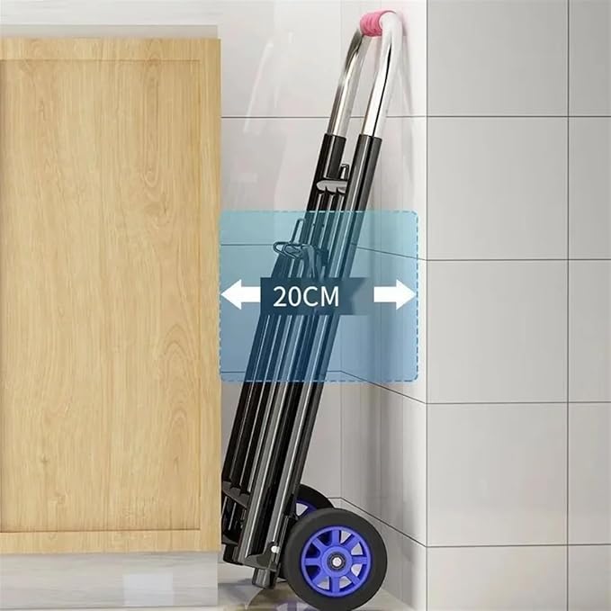 Portable Folding Hand Truck Retractable Trolley Cart for Shopping Luggage & Camping Heavy Duty Household Trailer Compact Design for Easy Transport (Medium)