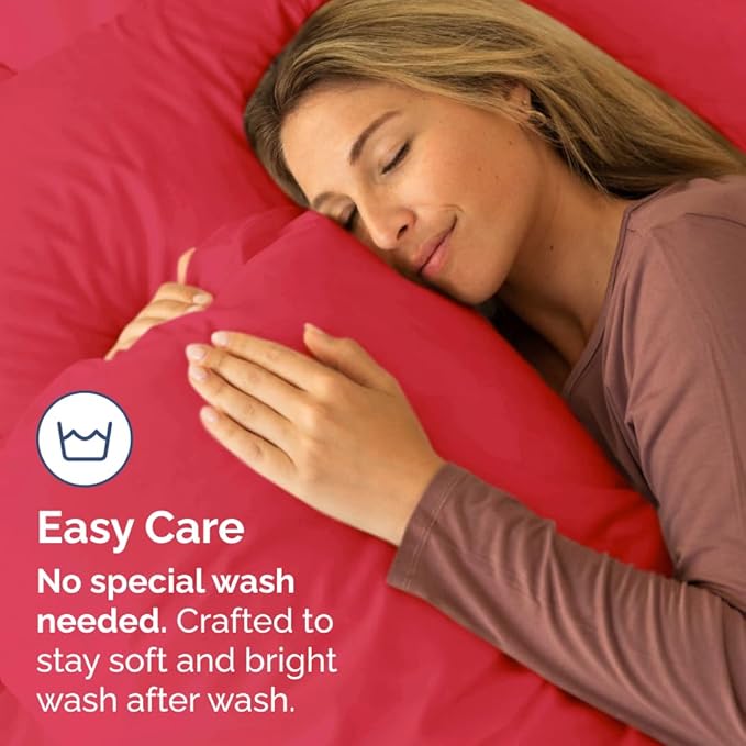 Queen Pillow Cases Set of 2 - Ultra Soft Hotel Quality Pillowcase Covers - Luxury Comfy Cozy Bedding for Women, Men, Kids & Teens - Machine Washable Pillow Protectors - 2 Pieces Set - Queen Size Red