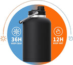 Zenbo One Gallon Jug with Straw, 128 oz Double Wall Vacuum Insulated Sports Water Bottle, Keeps Cold up to 48 Hours, Leak-Proof & Sweat-Proof Stainless Steel Water Jug for Gym, Outdoor & Camping
