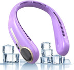 Portable Neck Fan,Hands Free Personal Wearable Bladeless Fan,6000mAh USB Rechargeable,360° Cooling,LED Display,4-Speeds,Birthday Gifts for Men Women Dad Mom,Outdoor Indoor Travel Camping (Purple)
