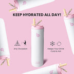 BOTTLE BOTTLE Insulated Water Bottle 24oz with Straw Lid and Handle for Sports Travel Gym Stainless Steel Water Bottles Double-Wall Vacuum Metal Leak Proof BPA-Free