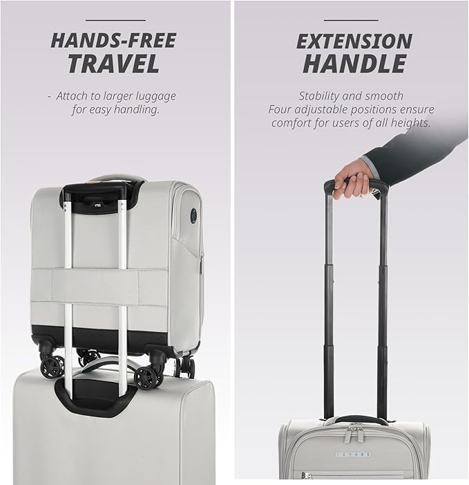 Verage Underseat Carry On Luggage with Wheels & USB Port,14 inch Cloud Gray Wheeled Spinner Carry-on Luggages Bags for Airlines, Lightweight Overnight Suitcase for Men Women