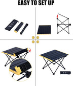 iClimb Ultralight Compact Camping Folding Table with Carry Bag (Blue - S)