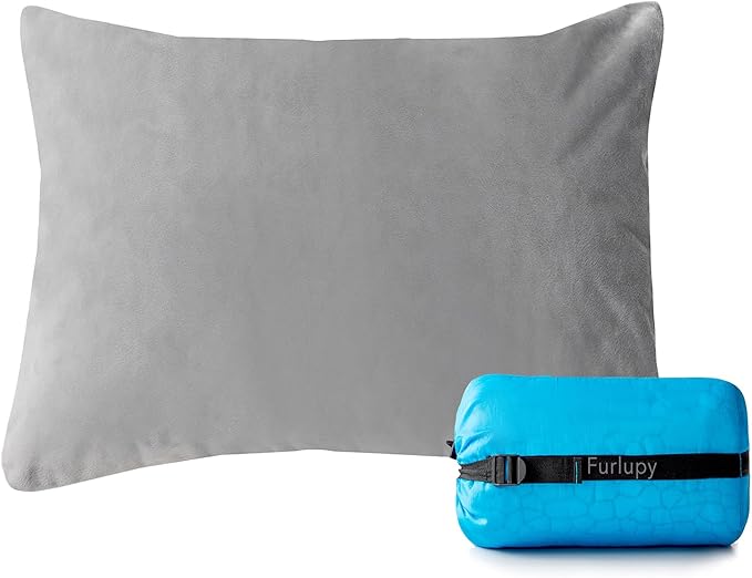 Small Shredded Gel Memory Foam Pillow，Adjustable for Contoured Support -Portable Ideal for Backpacking, Camping, Travel, Car, Airplane,Office Nap