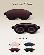 Luxury 22 Momme 100% Mulberry Silk Sleep Mask – 3D Eye Mask with Adjustable Strap, Gentle on Skin and Eyes, Provides Complete Light Blockage for Deep Sleep (Burgundy, Adjustable)
