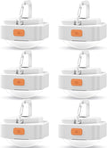 Rechargeable Camping Lights FLY2SKY 6Pcs White Tent Lights Mini Flashlight Portable LED Camping Lantern Survival Gear Camping Accessories for Hiking Backpacking Fishing Hurricane Emergency Outage
