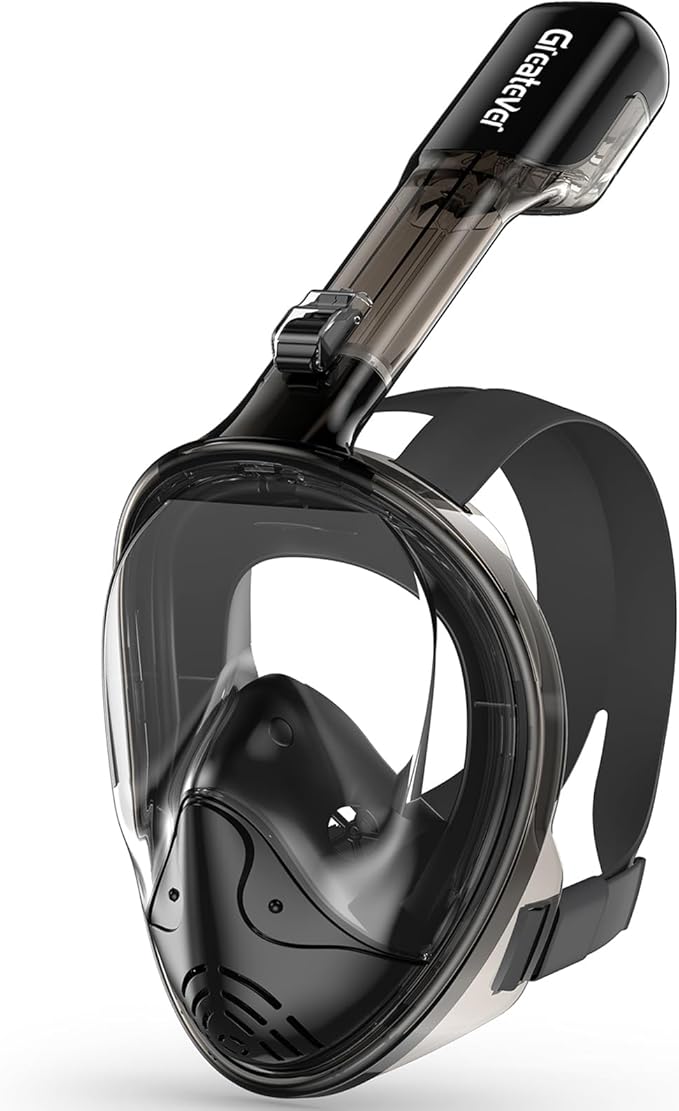 Greatever Full Face Snorkel Mask, Snorkeling Gear for Adults with Latest Dry Top Breathing System and Detachable Camera Mount, Foldable Snorkel Mask Adult, Snorkels Anti-Fog & Anti-Leak