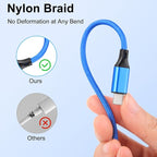 Charger Compatible for Apple Watch, 4 in 2 Multi Charging Cable for Multiple Devices, Upgraded Nylon Braided Charging Cord Compatible with iWatch Ultra SE 10-1, iPhone 16-13, Android Phone (5FT)