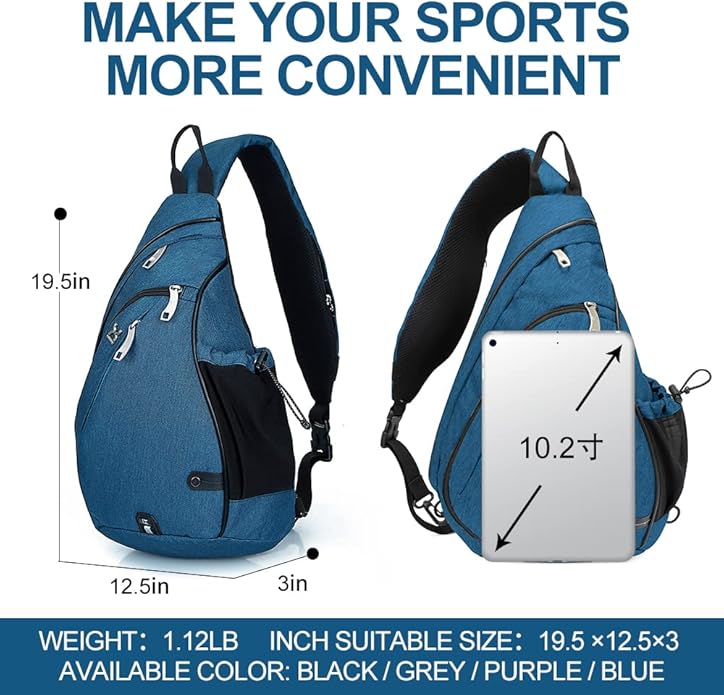 INOXTO Sling Bag, Multipurpose Crossbody Shoulder Bag for Men and Women