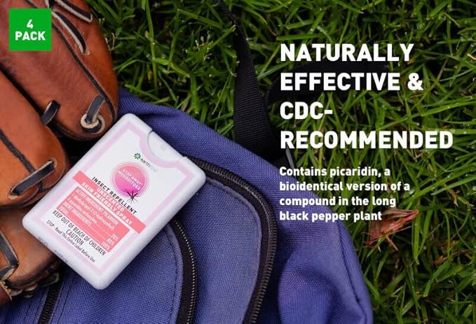 EarthKind Stay Away Mosquitoes Insect Repellent - Plant-Based, Unscented Mosquito Body Spray with Picaridin - Up to 14-Hour Protection - Safe for Children When Used As Directed - Travel Size (4-Pack)