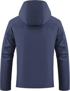 WULFUL Men's Softshell Jacket Waterproof Lightweight Insulated Windbreaker Fleece Lined Rain Shell Jacket for Hiking Travel