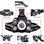 Headlamp 1200 Lumen Ultra Bright LED Work Headlight,Brightest USB Rechargeable Headlamps,4 Modes Waterproof Zoomable Head Lamp Best Headlamps for Adults Camping Cycling Hiking Hunting Outdoors