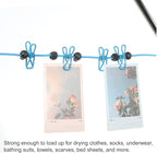 uxcell Travel Clothesline, Portable Clothesline with 12 Clothespins, 1.85M/6.07ft Windproof Stretchy Elastic Laundry Clothes Line for Backyard Hotel Camping Indoor Outdoor, Fuchsia