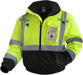 Hi Vis Rain Jackets, Reflective Safety Jacket with Pockets for Men& Women, Construction Coats for Cold Weather, Waterproof Rain Gear, Class 3, Yellow-Black, 4XL