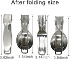 4Pcs Folding Camping Utensils Set Portable 18/10(304) Stainless Steel Flatware include Dishwasher Safe Spoon Fork Knife for Picnic Travel Hiking Backpacking