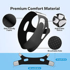 Anti-Snoring Chin Strap, Adjustable Chin Strap for Sleeping, Anti Snore Solution, Snoring Stopper, Chin Strap for Mouth Breathing Prevention (Black, Large)