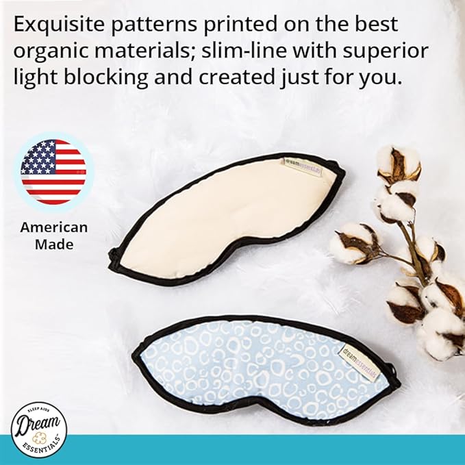 Dream Essentials® Natura Organic Cotton Sleep Mask (Morning Dew) Made in The USA