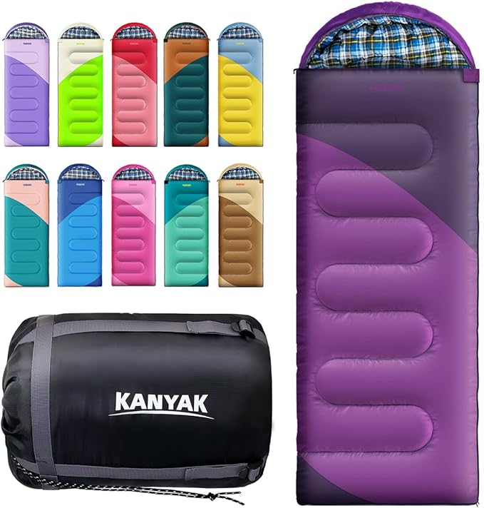 Camping Sleeping Bag, 32℉ Sleeping Bags for Adults Kids Teens Cold Weather Warm Sleeping Bag Winter for 3-4 Season Camping, Camping Gear Equipment, Traveling, and Outdoors