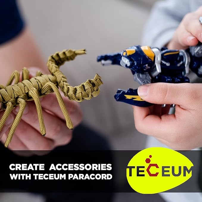 TECEUM 5/32" Paracord Rope 1000 – 1000ft / 200ft / 100ft / 50ft – Tactical Parachute Cord 4mm – 45+ Colors – Nylon String for Survival & Camping Gear – Stripe Cord for Survival – Utility Rope