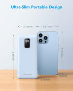 charmast Portable Charger with Built-in Cables & Wall Plug, 10000mAh Portable Power Bank, External Battery Pack Travel Essentials Compatible with iPhone 16/15/14/13, Samsung, iPad etc