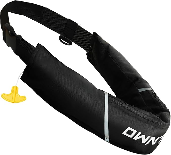 Owntop Manual Inflatable Belt Pack, Adults Swim Jacket with Blowpipe & Whistle, 24g CO2 Cylinder Included, Low Profile for Kayaking, Fishing, Paddle Sports