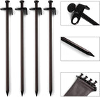 Heavy Duty Steel Tent Stakes - Tarp Pegs Camping Stakes for Outdoor Camping Canopy and tarp, 12 inch 8/10/12PC Pack