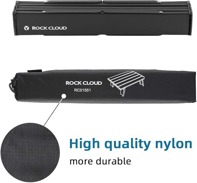 ROCK CLOUD Folding Beach Table Aluminum Portable Camping Table Ultralight, Black