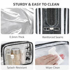 F-color TSA Approved Toiletry Bag 5 Pack Medium - Clear Makeup Bag Travel Quart Size for Women Men, Clear Cosmetic Bag Airport Airline Compliant Carry on Bag, 7.5×5.5×2.2", 5 Colors